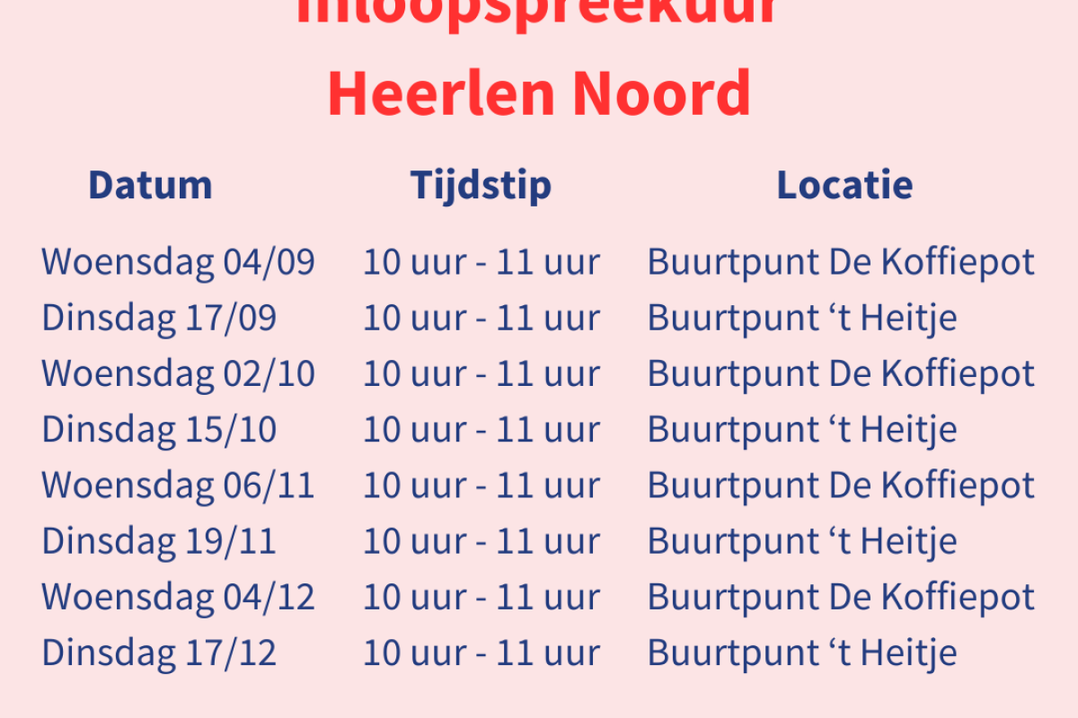 Inloopspreekuur Heerlen Noord